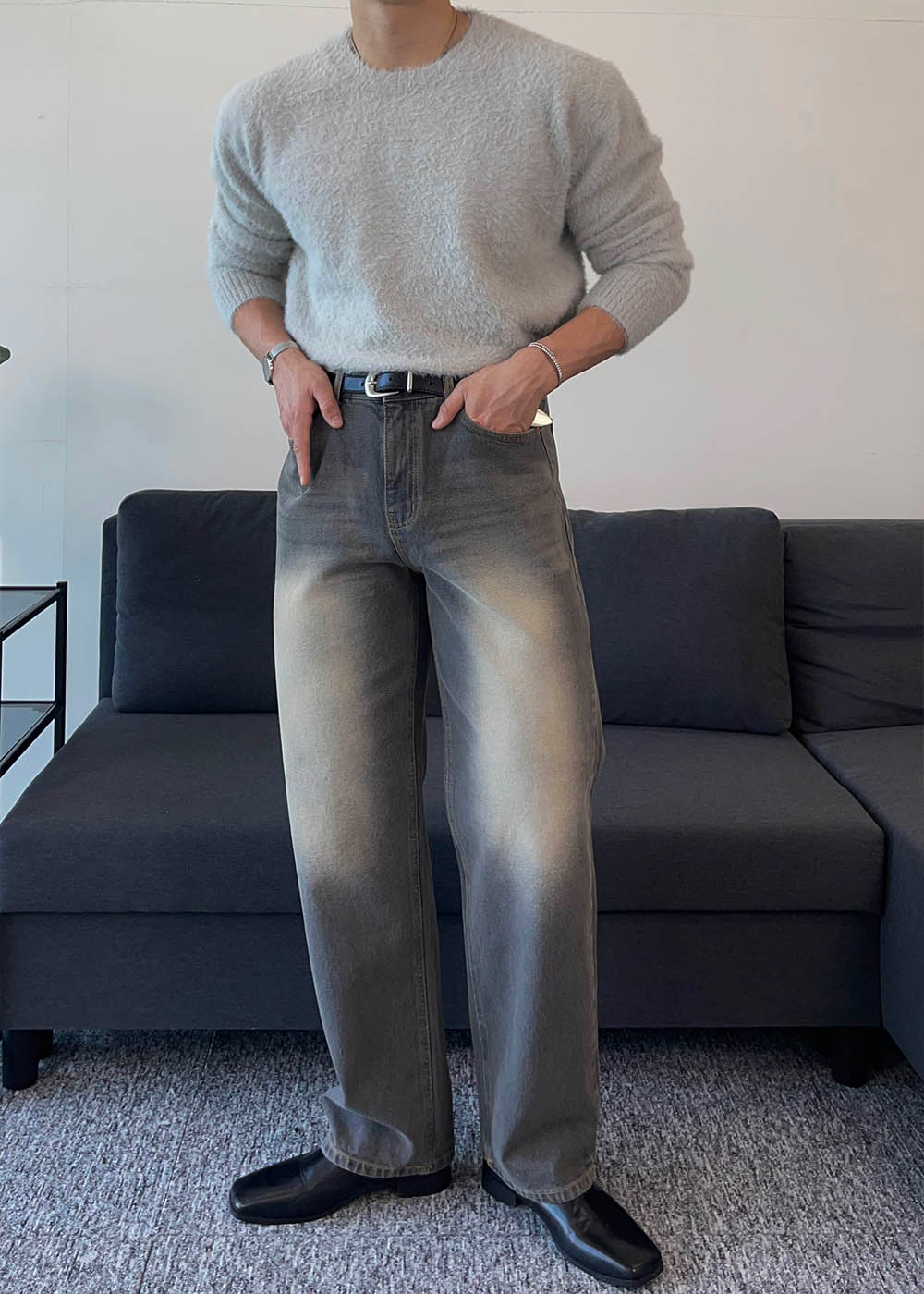 긴팔 티셔츠 모델 착용 이미지-S1L36