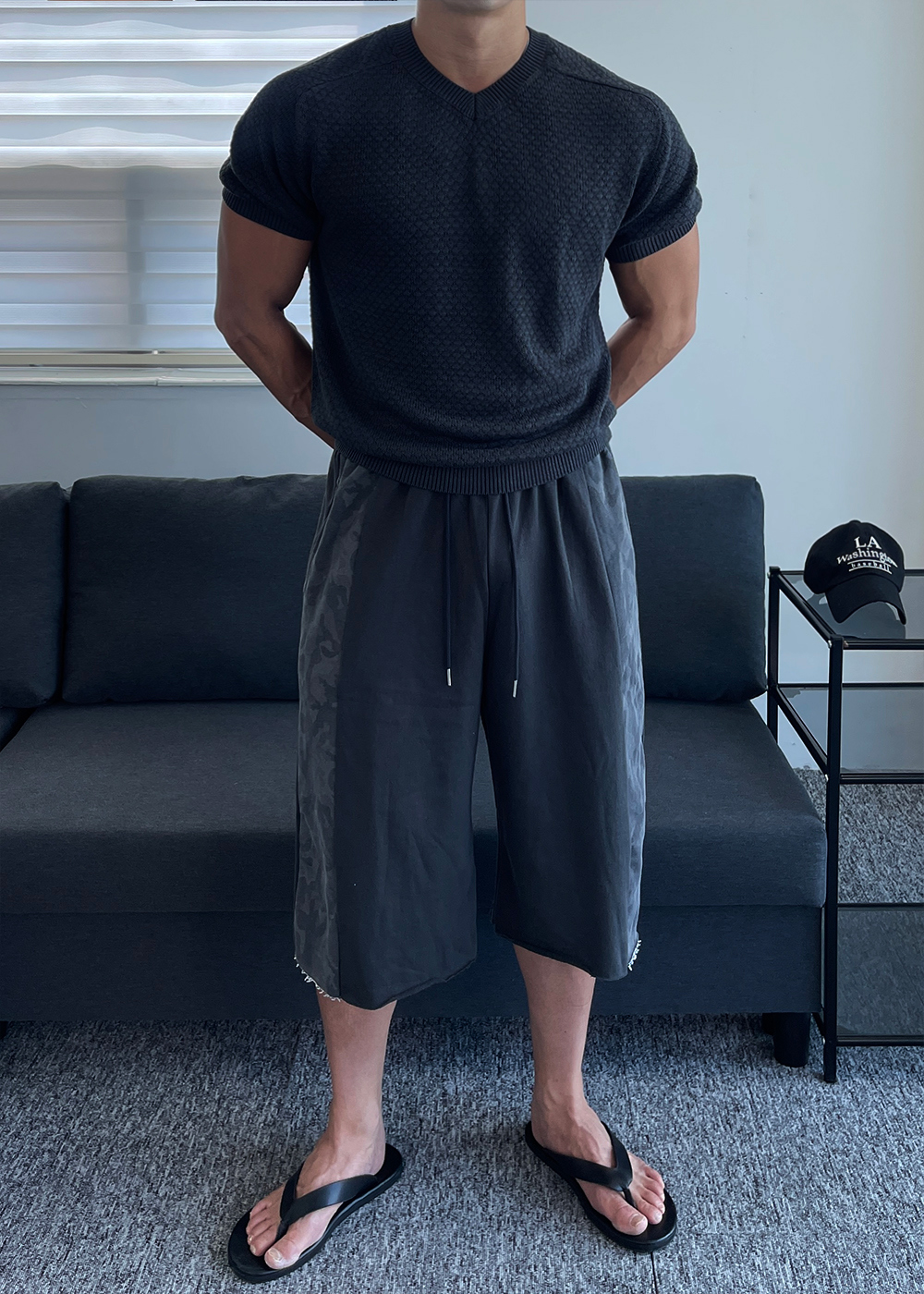 반팔 티셔츠 모델 착용 이미지-S1L25