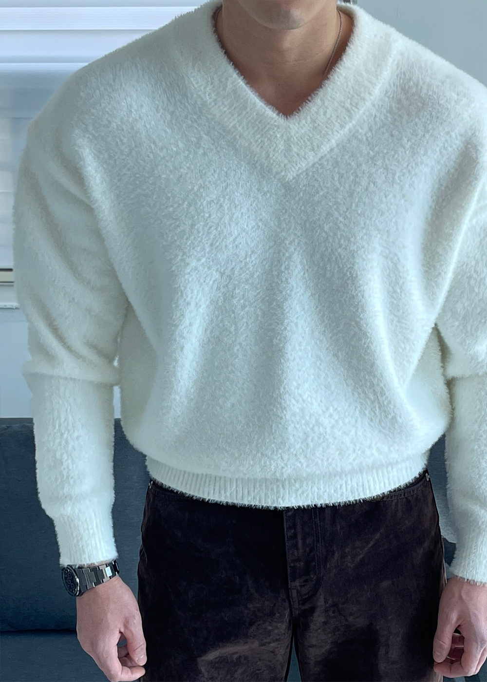 긴팔 티셔츠 모델 착용 이미지-S1L31