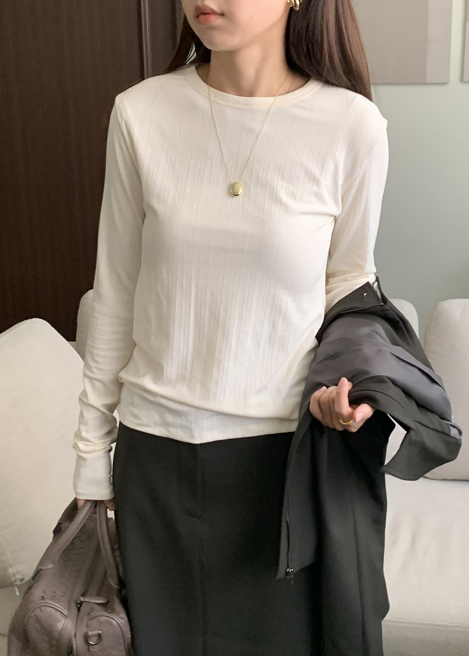 Sep corduroy slender top_Yellow - MONOA