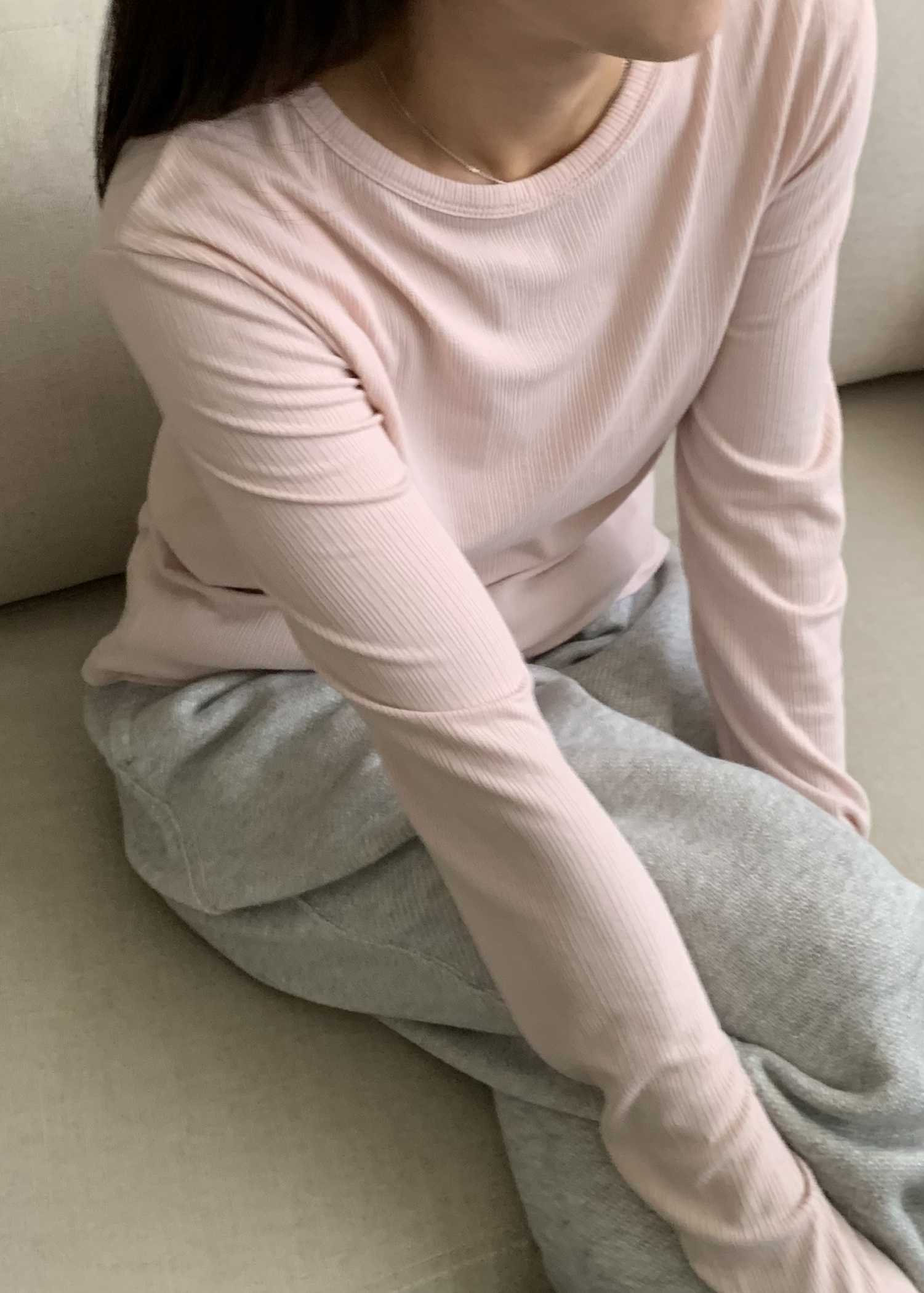 Sep corduroy slender top_Pink - MONOA