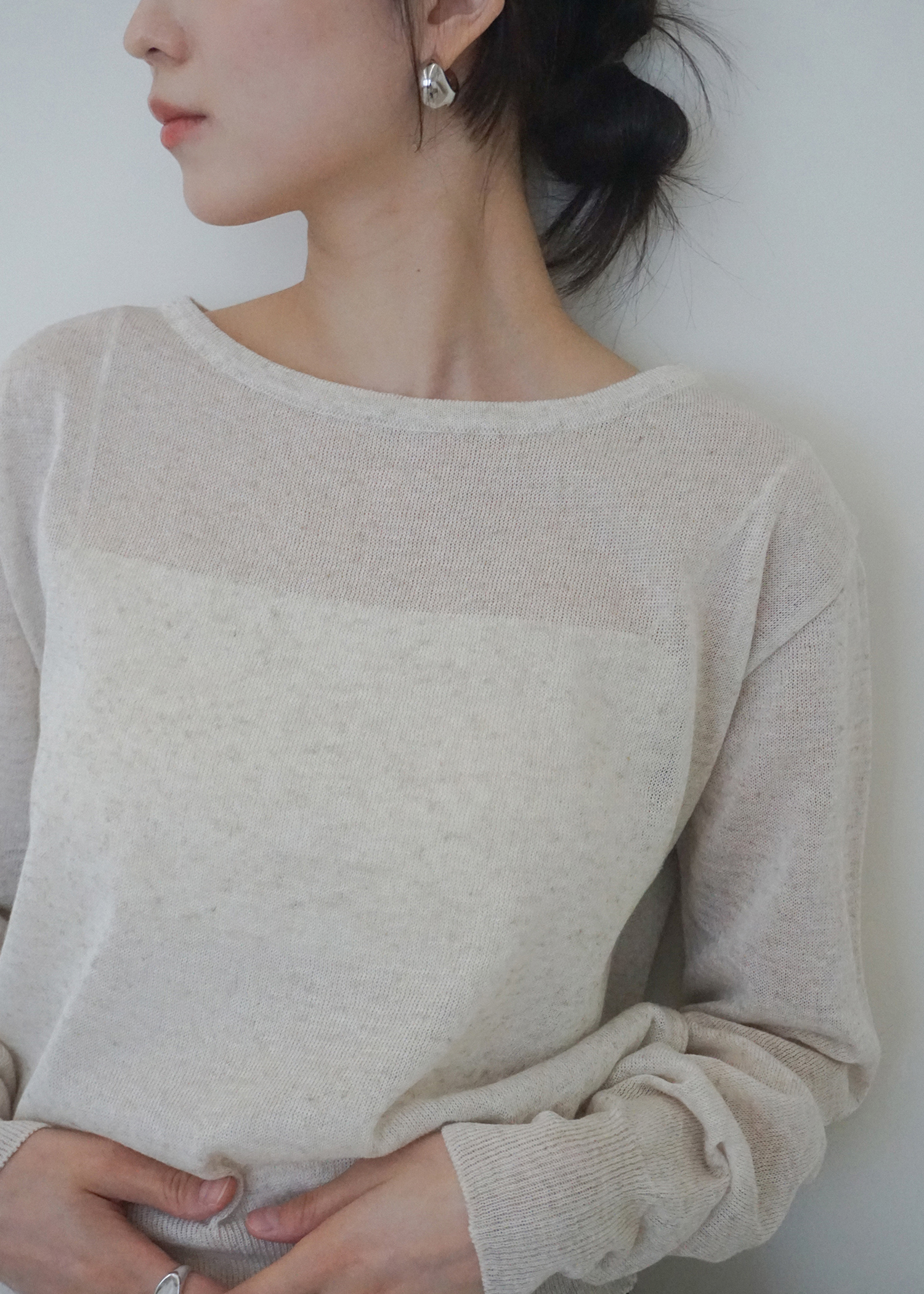 【26SS】BISOWN  SILK COTTON SKIPPER KNIT 