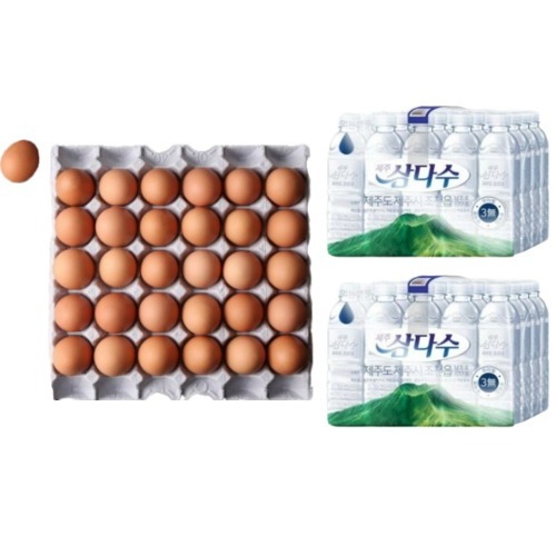 [알뜰특가팩] 계란/특란 30구 + 삼다수 500ml*40개