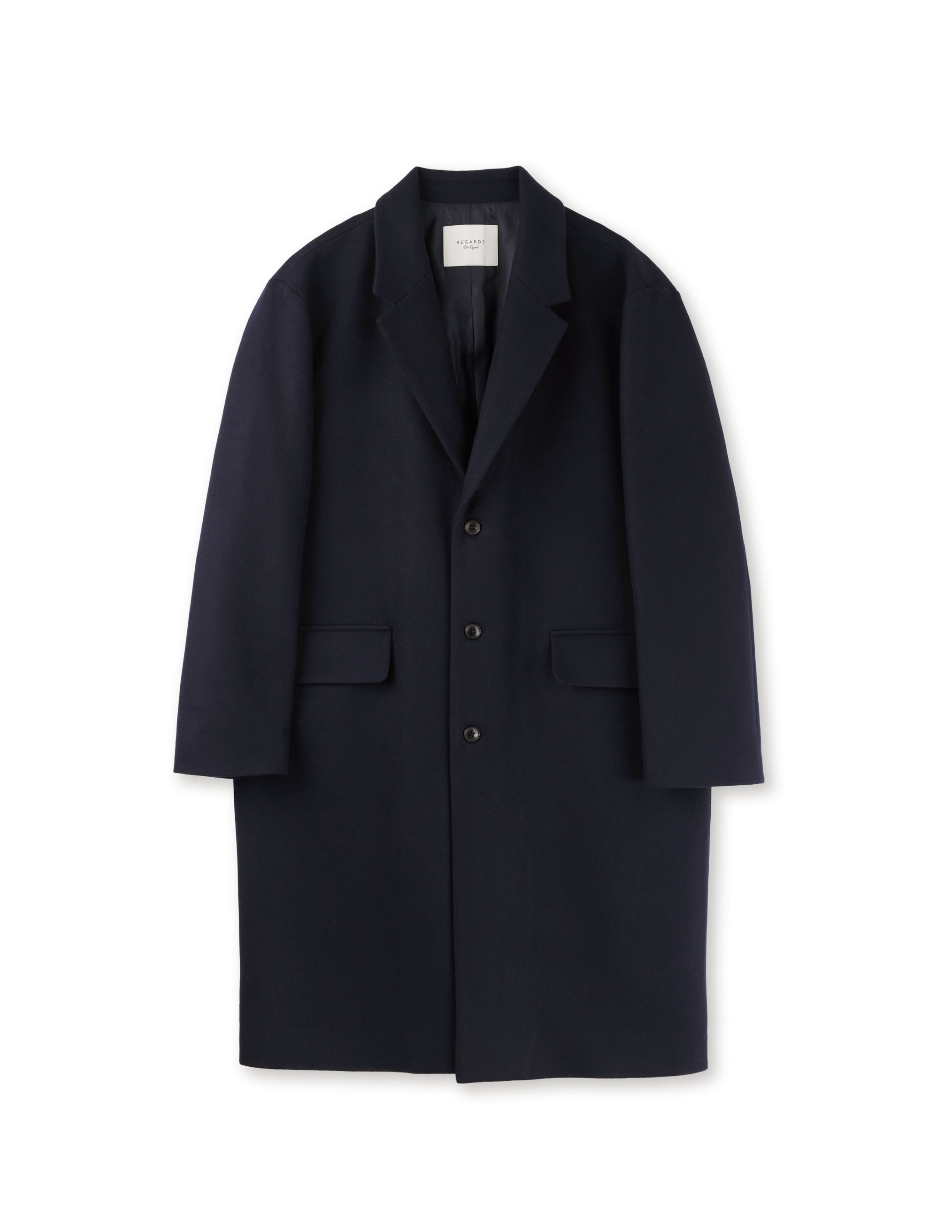 리가즈 Pecolamb Beaver Wool Single Coat - Dark Navy - Regards