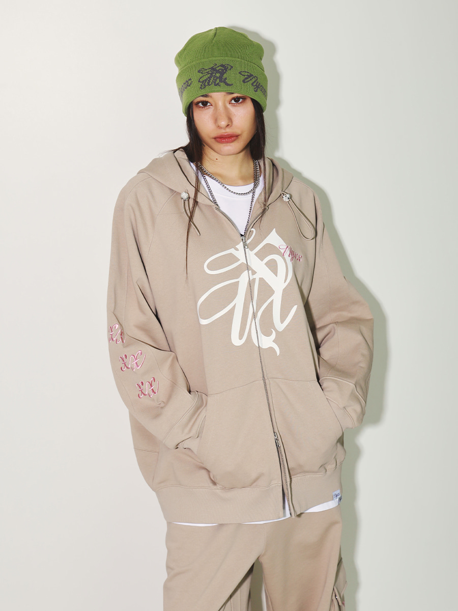 NYXX パーカー フーディー zip-up ベージュ NYXX パーカー フーディー zip-up ベージュ