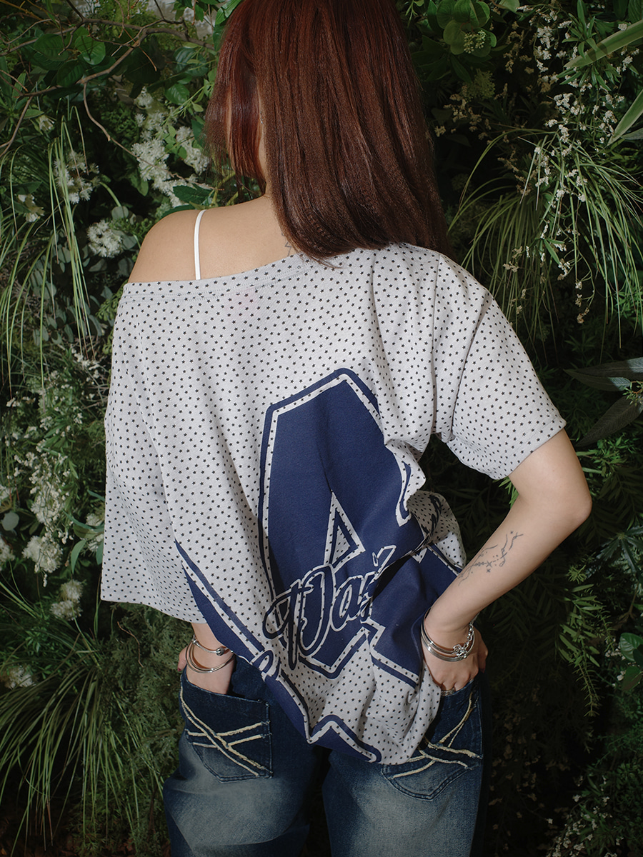 STAR OFF SHOULDER TEE GREY - NYXX