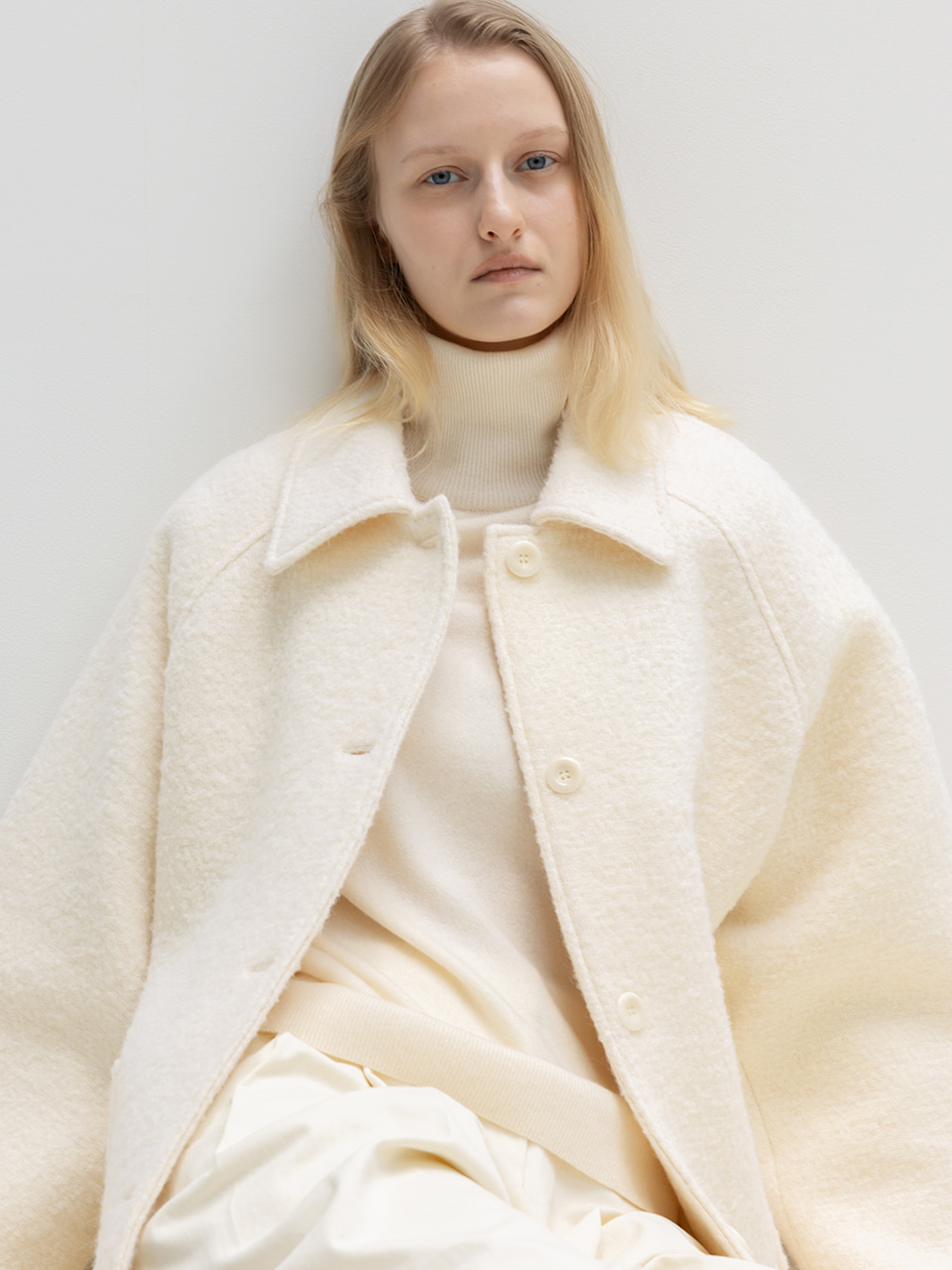 dunst ALPACA HALF MAC COAT BUTTER 韓国 dunst ALPACA HALF MAC COAT BUTTER 韓国 Dunst Unisex Refined Mac