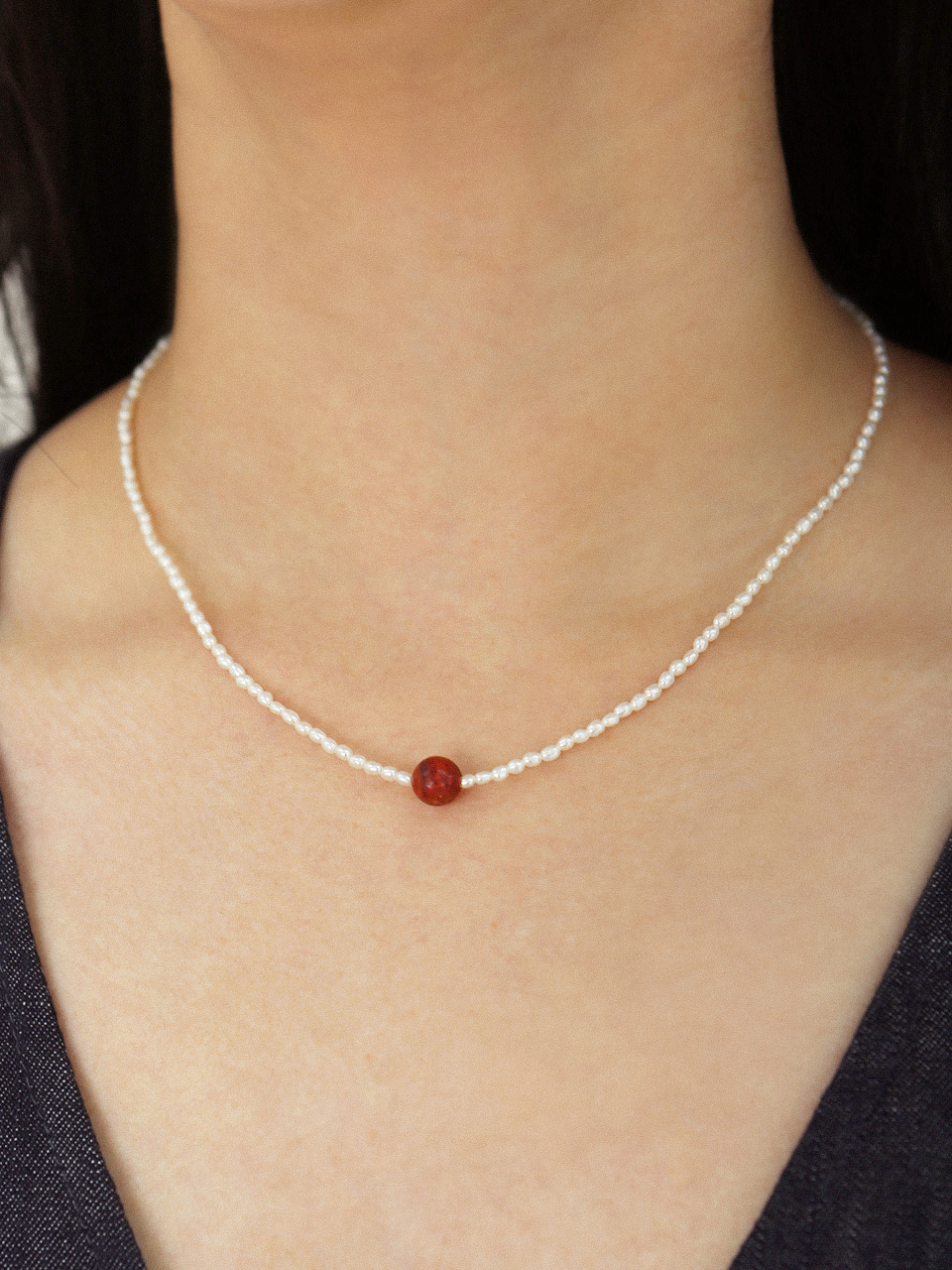 Pearl Necklace - Plum