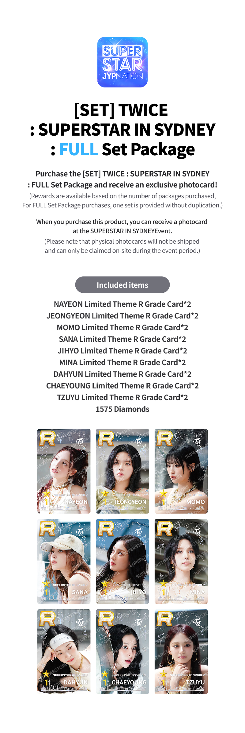 SET] TWICE : SUPERSTAR IN SYDNEY : FULL Set Package - SUPERSTAR STORE