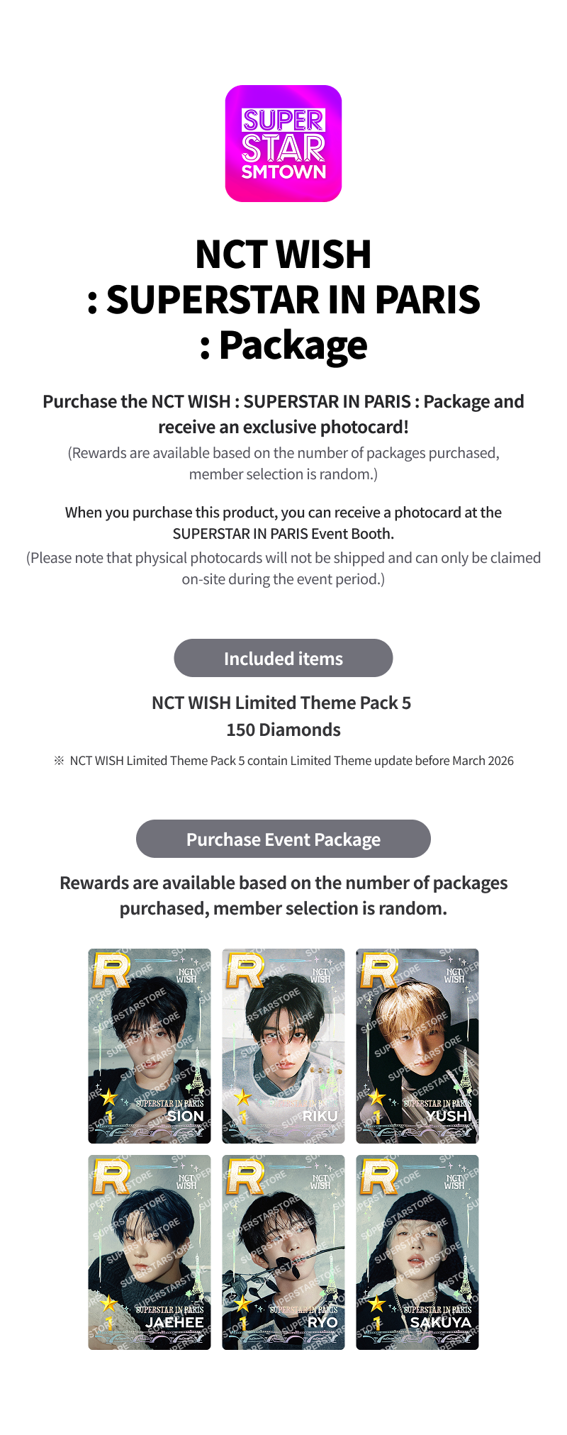 NCT WISH : SUPERSTAR IN PARIS : Package - SUPERSTAR STORE