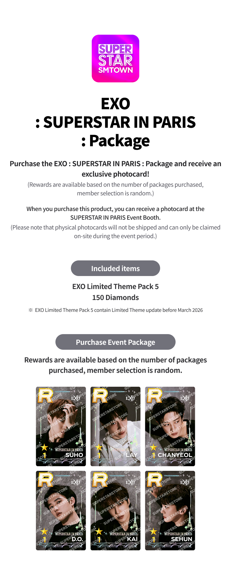 EXO : SUPERSTAR IN PARIS : Package - SUPERSTAR STORE
