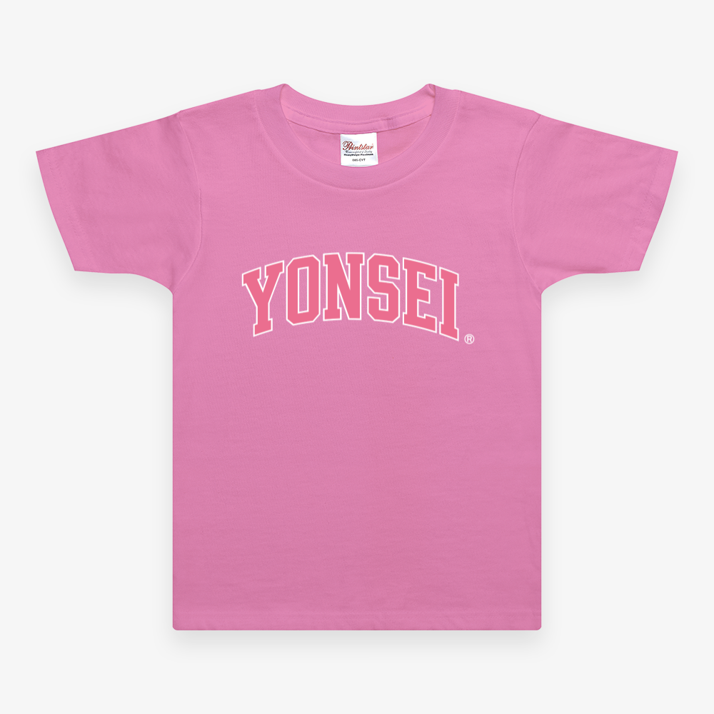 투톤연세(핑크) 연세대 라운드 반팔 티셔츠(키즈)
