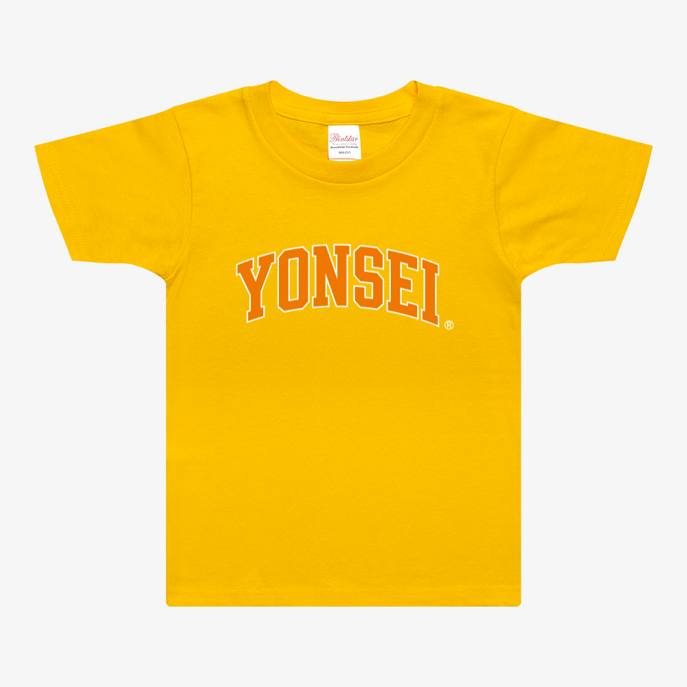 투톤연세(옐로우) 연세대 라운드 반팔 티셔츠(키즈)
