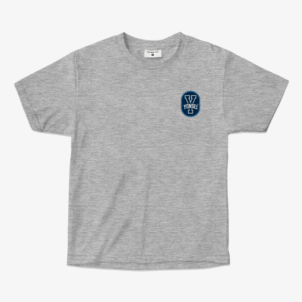 Y Button_블루 레귤러핏 크루넥 연세대 티셔츠(남)