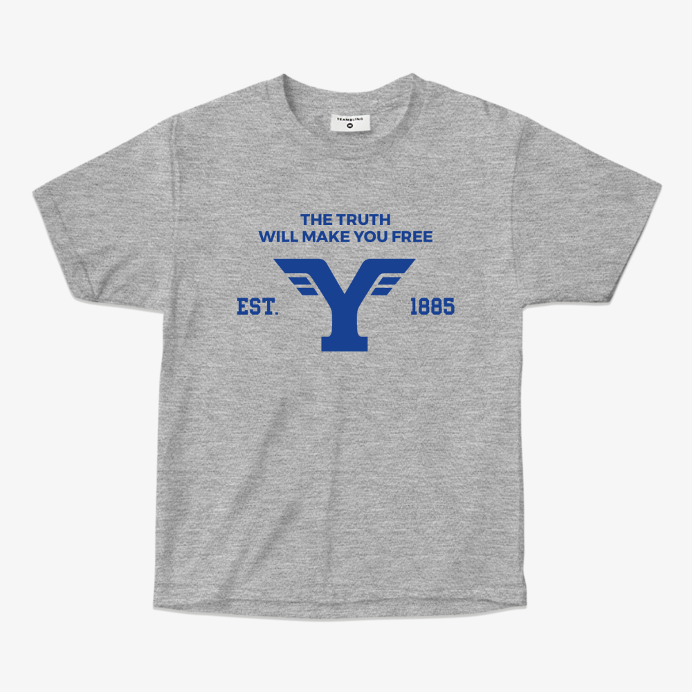 블루 Y 레귤러핏 크루넥 연세대 티셔츠(남)