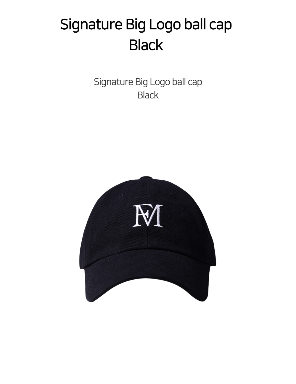 Signature Big Logo ball cap - Black - FOUND MY WAY (파운드