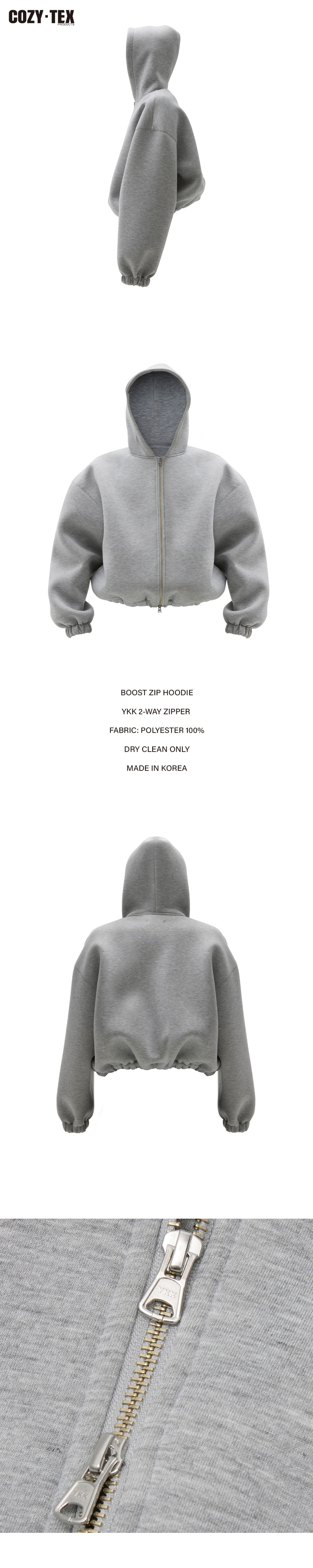 ORDER-MADE] BOOST ZIP HOODIE (MELANGE) - COZY-TEX