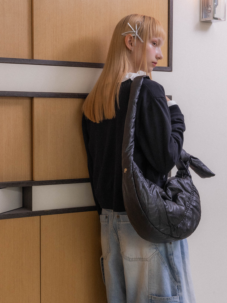 【parfum de laube】 Odeur De Pluie Twinkle 2-WAY BAG Black Odeur De Pluie Twinkle Black - parfumdelaube