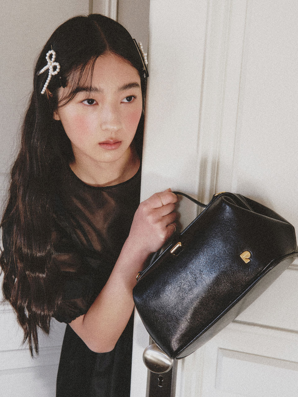 【parfum de laube】 Odeur De Pluie Twinkle 2-WAY BAG Black Odeur De Pluie Twinkle Black - parfumdelaube