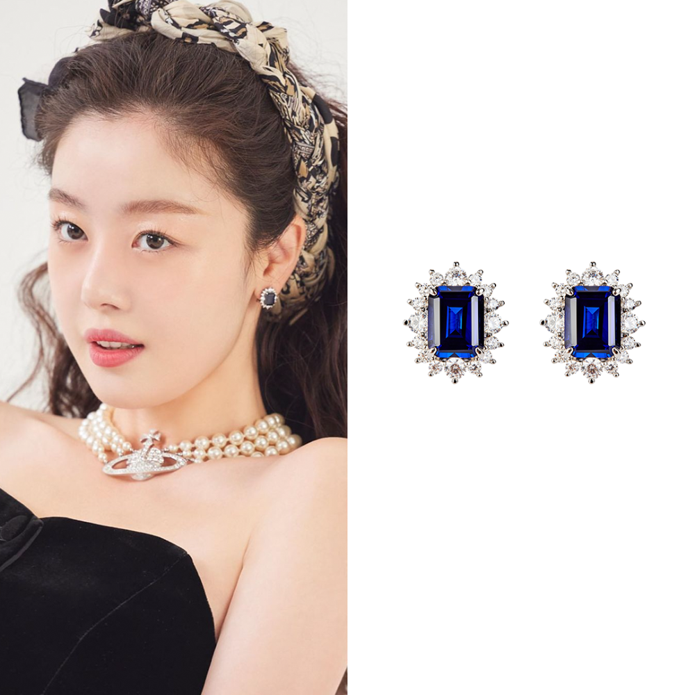 [미스그린] 블루 클러스터 귀걸이 | Blue Cluster Earrings