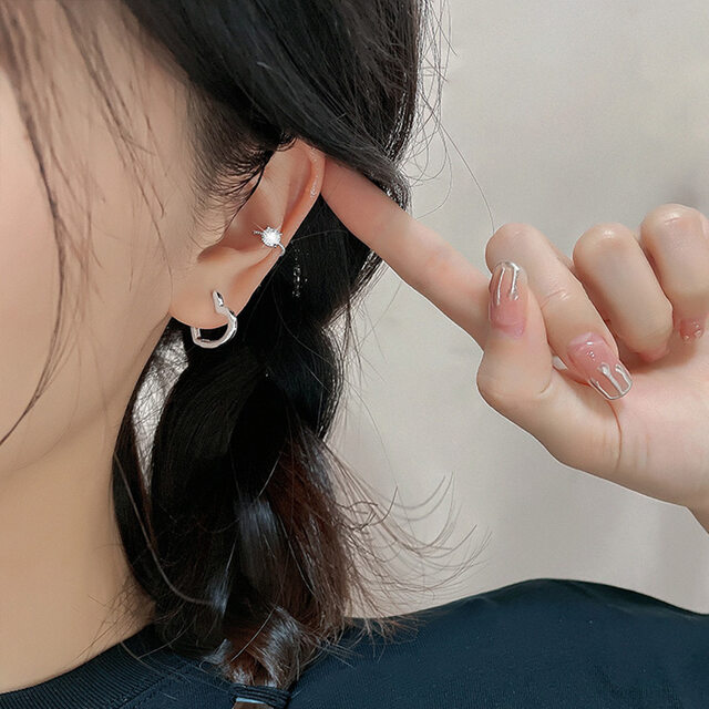실버925 은침 원터치 미니 하트 링 귀걸이 (실버/로즈골드/골드) 상세 이미지 11