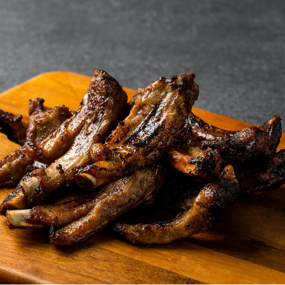 국내산 마늘숙성 양념 쪽갈비 등갈비 돼지갈비 구이 | 무등산식당