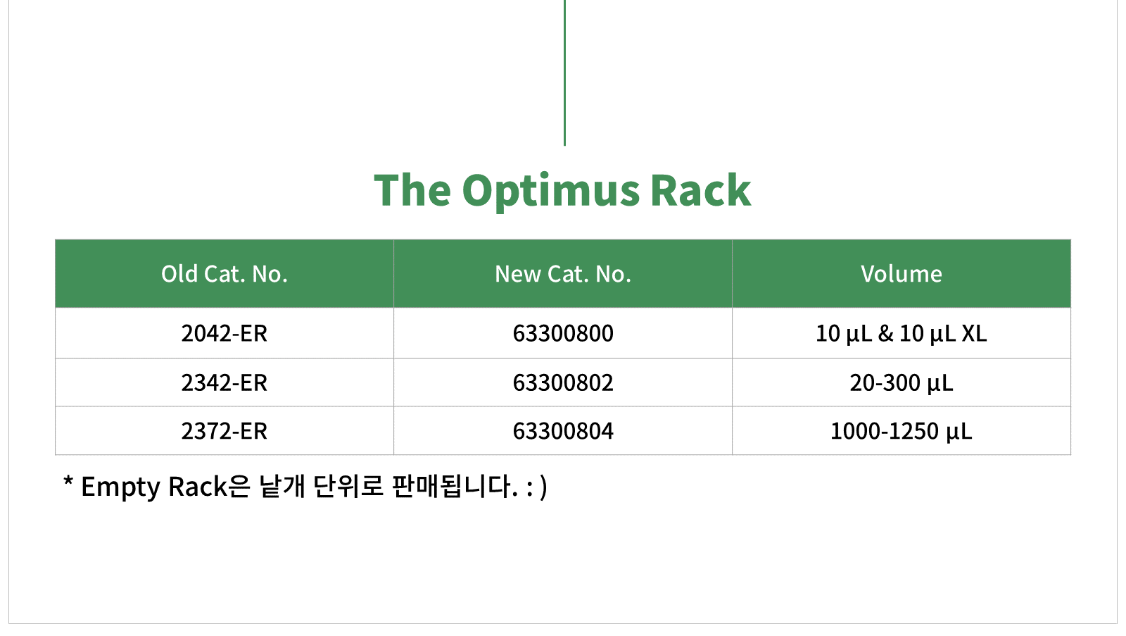 Optimus Rack 사양