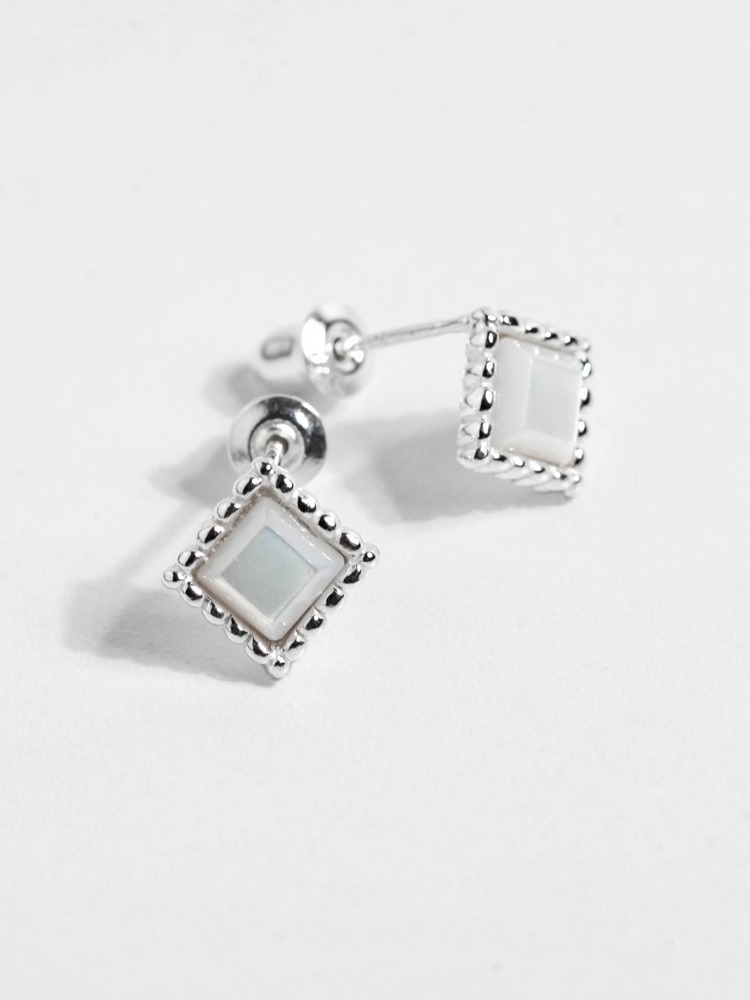 square pearl earring