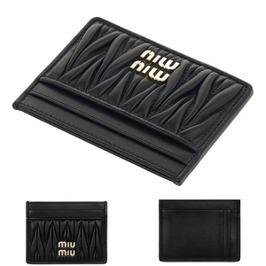 (국내배송) 미우미우 마테라쎄 나파 가죽 카드 홀더 블랙 5MC076-2FPP-F0002