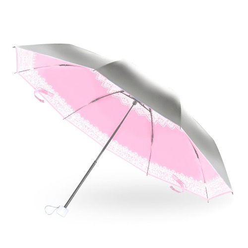 실버 코팅 60cm 레이스 초경량 우산 핑크