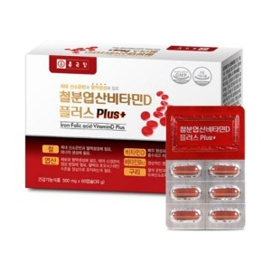 철분 엽산 비타민D 500mg X 60캡슐 종근당