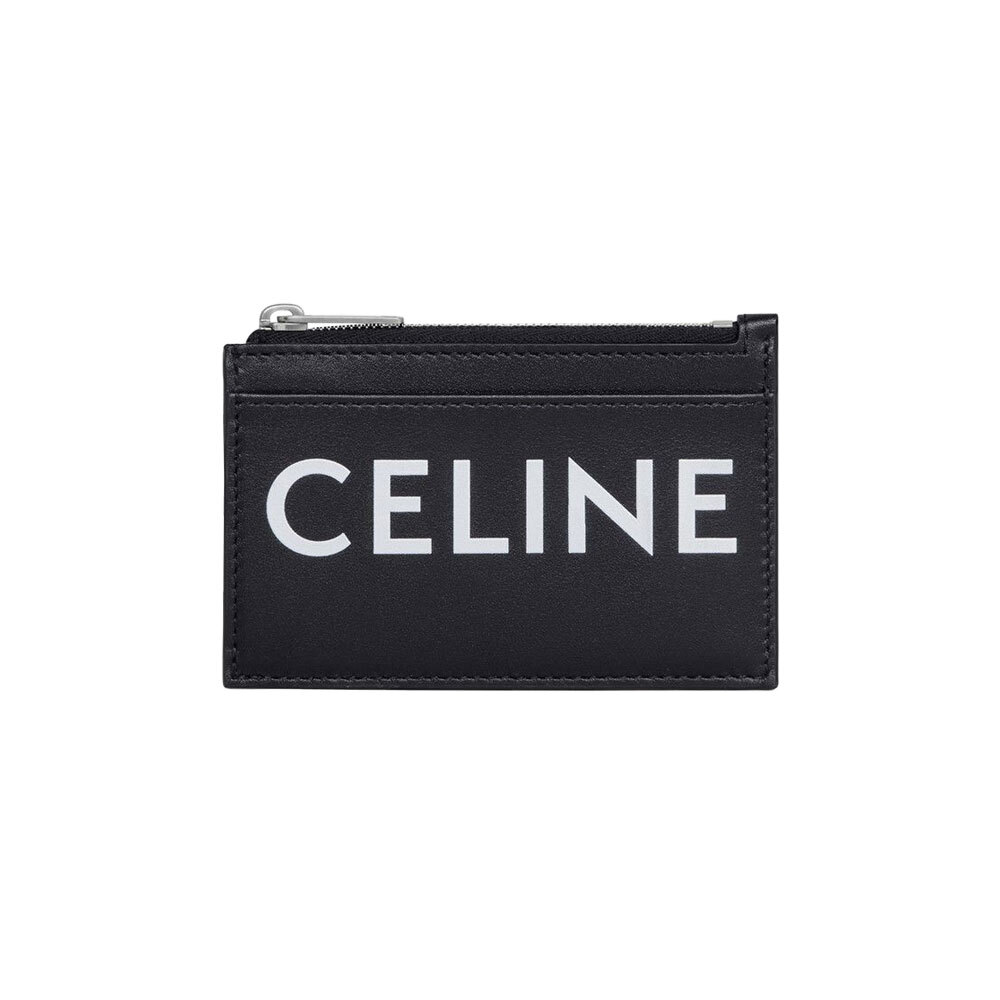 셀린느 로고 프린트 지퍼 카드지갑 블랙 10F993DMF 38SI