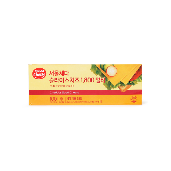 서울우유 체다 슬라이스 치즈(멀티) 1800g
