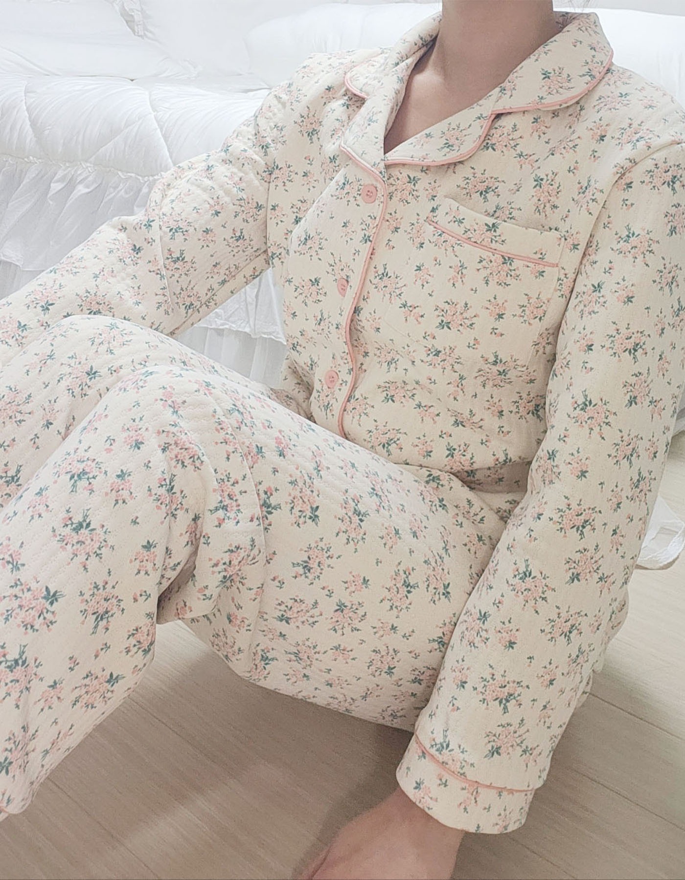 pink rose pajama set