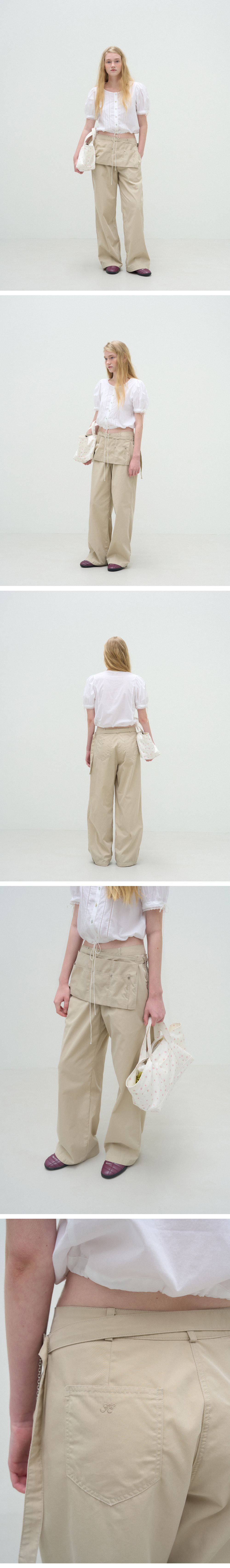 韓国商品/POETO Work pants set Self work pants set - beige [3rd] - 포에토