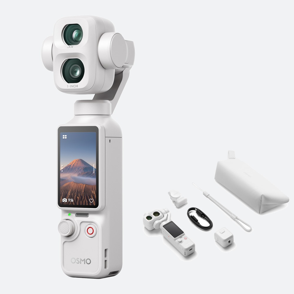 DJI 오즈모포켓4P 화이트 스탠다드 콤보 Osmo Pocket 4P White 펄 화이트 짐벌 카메라