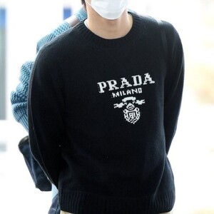 프라다 24SS 로고 울 니트 스웨터 블랙