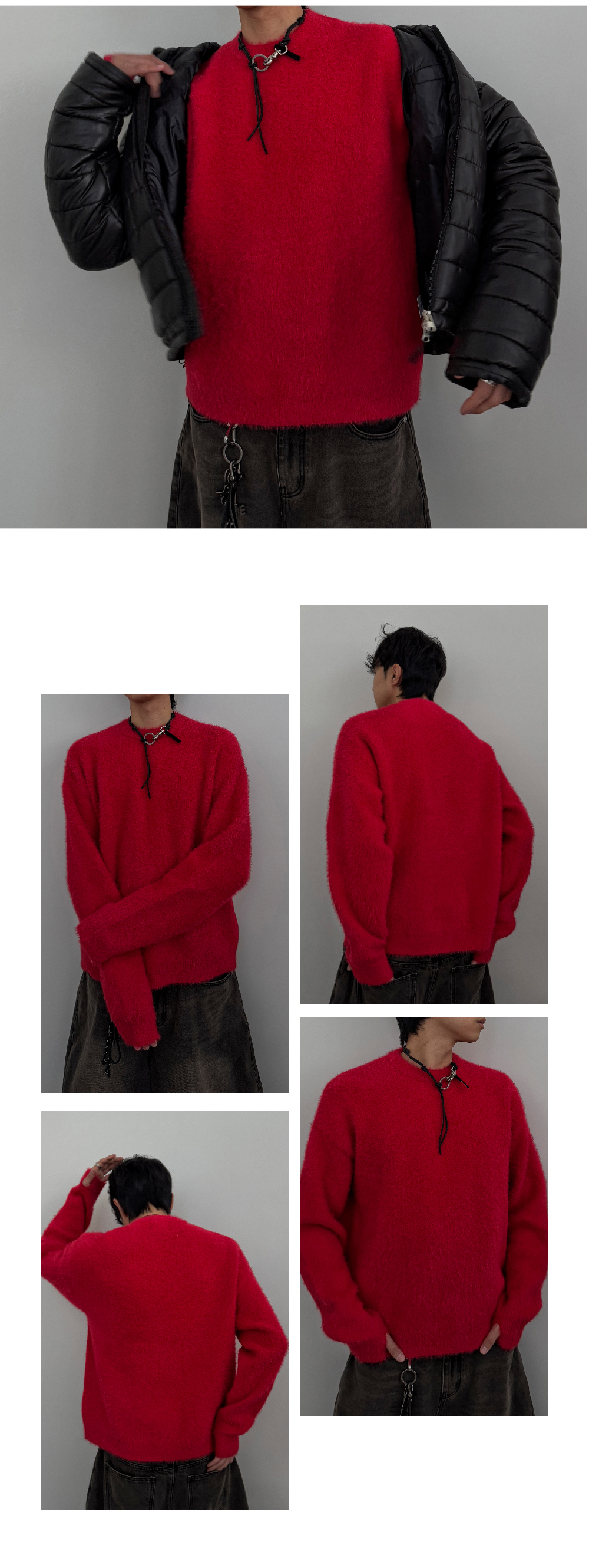 긴팔 티셔츠 모델 착용 이미지-S105L45