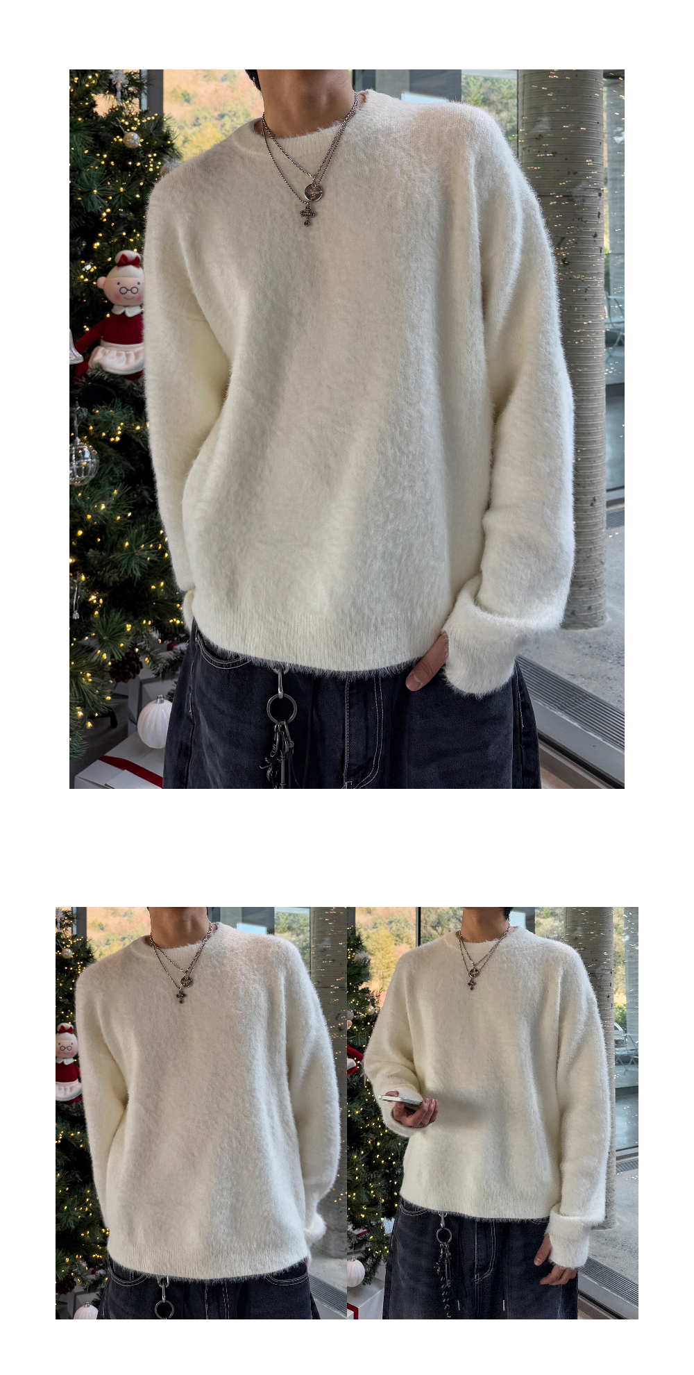 긴팔 티셔츠 모델 착용 이미지-S105L28