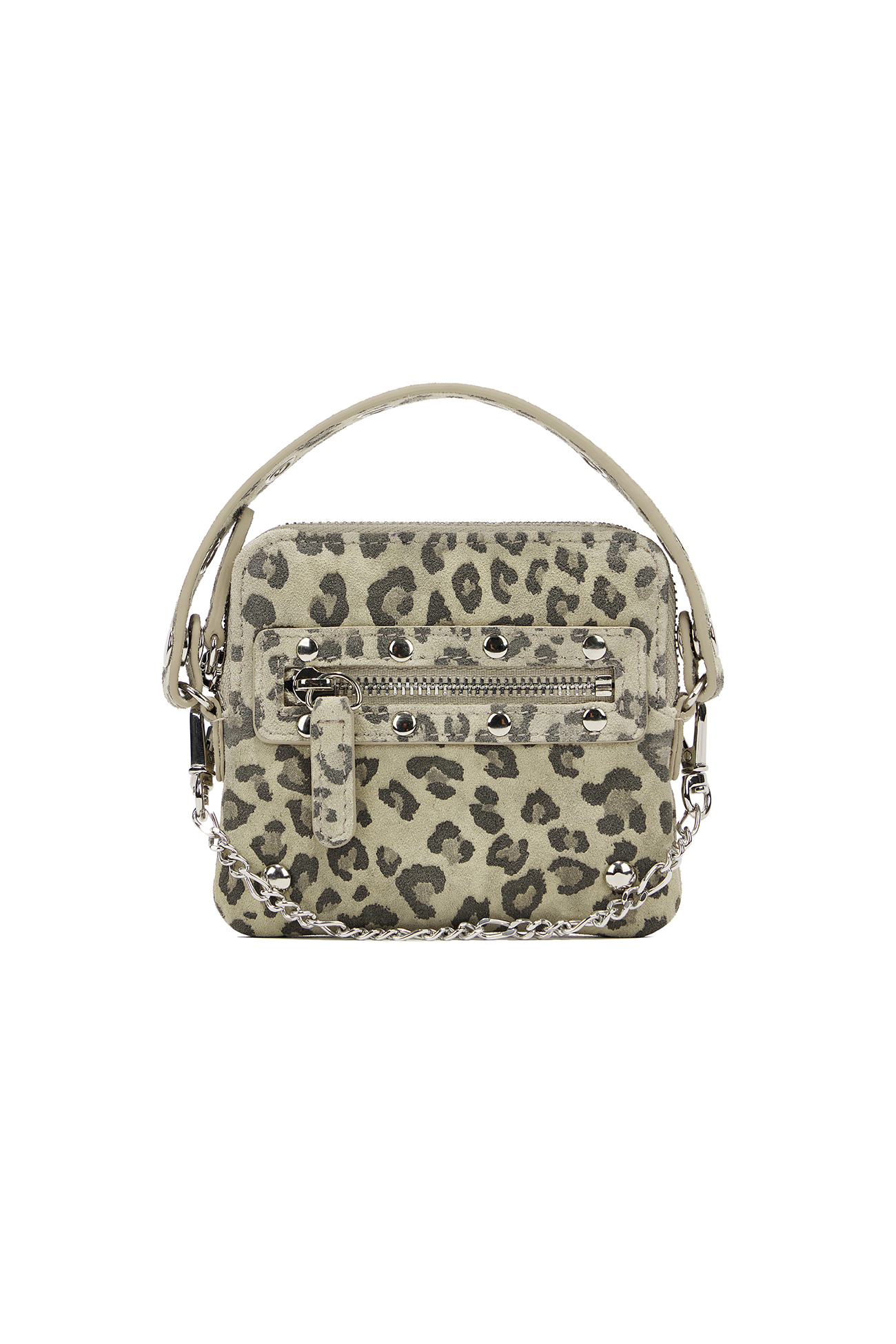 DEINET STUD CROSS CHAIN WALLET IN LEOPARD - DEINET
