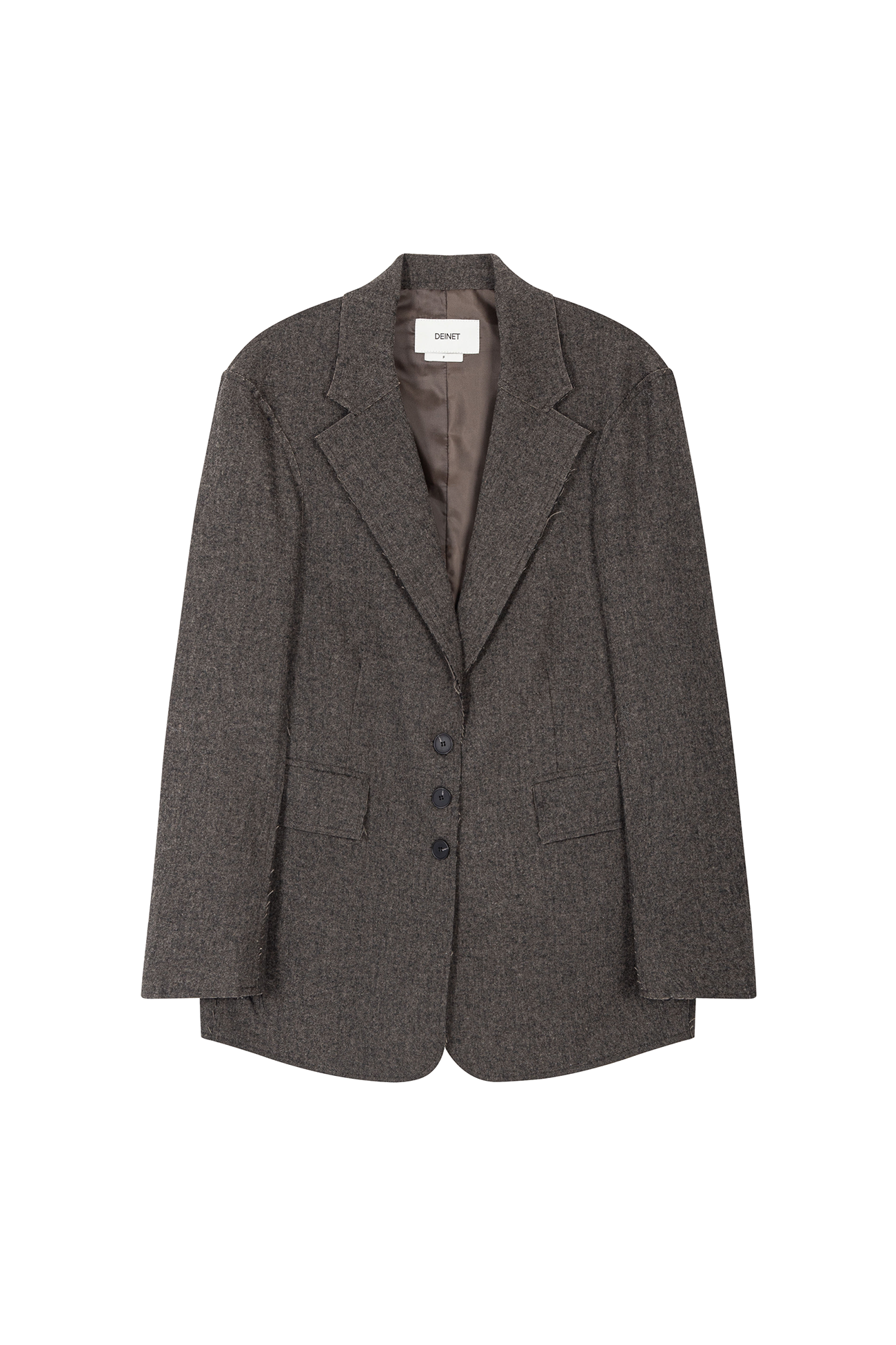 ◆DEINET◆ ROUGHCUT BLAZER IN CHARCOAL KDBGA4FA211 ROUGH-CUT BLAZER IN CHARCOAL - DEINET