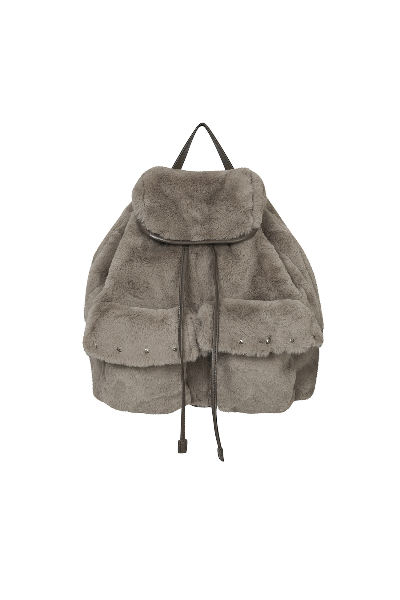 【DEINET】24FW POM POM FUR BACKPACK (MOCHA) POM POM FUR BACKPACK IN MOCHA - DEINET