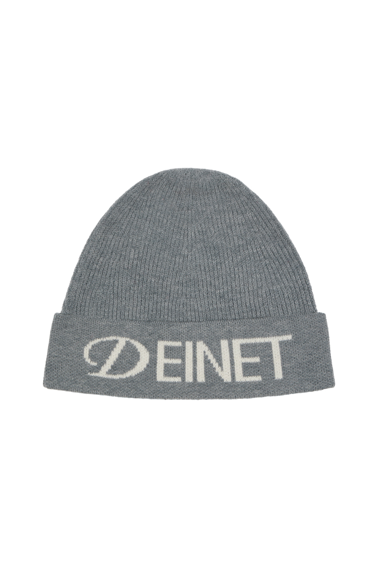 SIGNATURE DEINET LOGO KNIT BEANIE IN GREY - DEINET SIGNATURE DEINET LOGO KNIT BEANIE IN GREY - DEINET