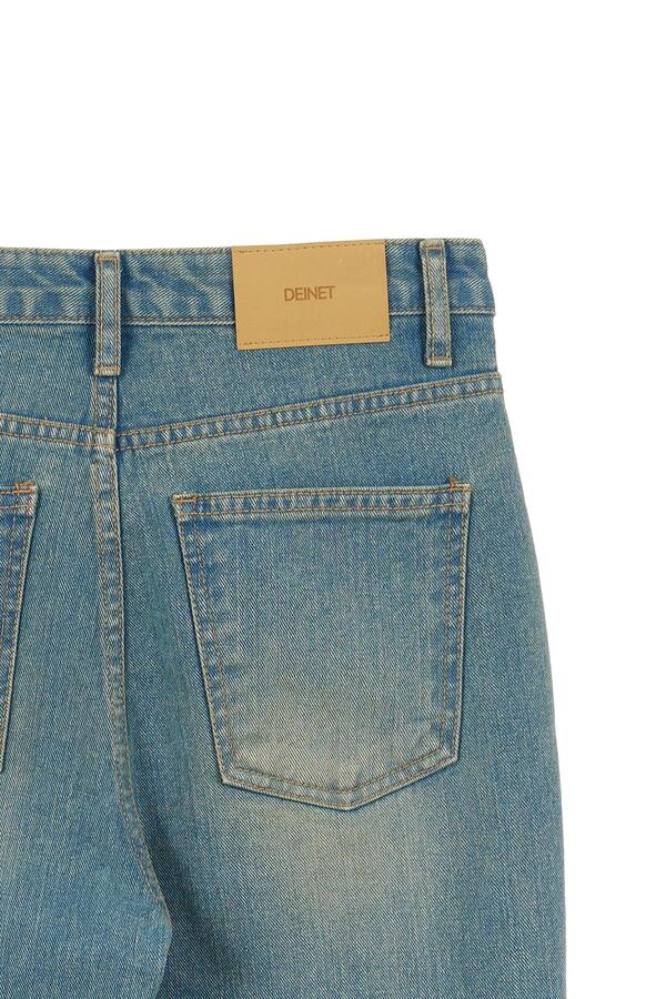 パンツ +DEINET+ SCRATCH DAMAGE BOOTSCUT DENIM PANTS IN BLUE KDCMP4S SCRATCH DAMAGE BOOTS-CUT DENIM PANTS IN BLUE - DEINET