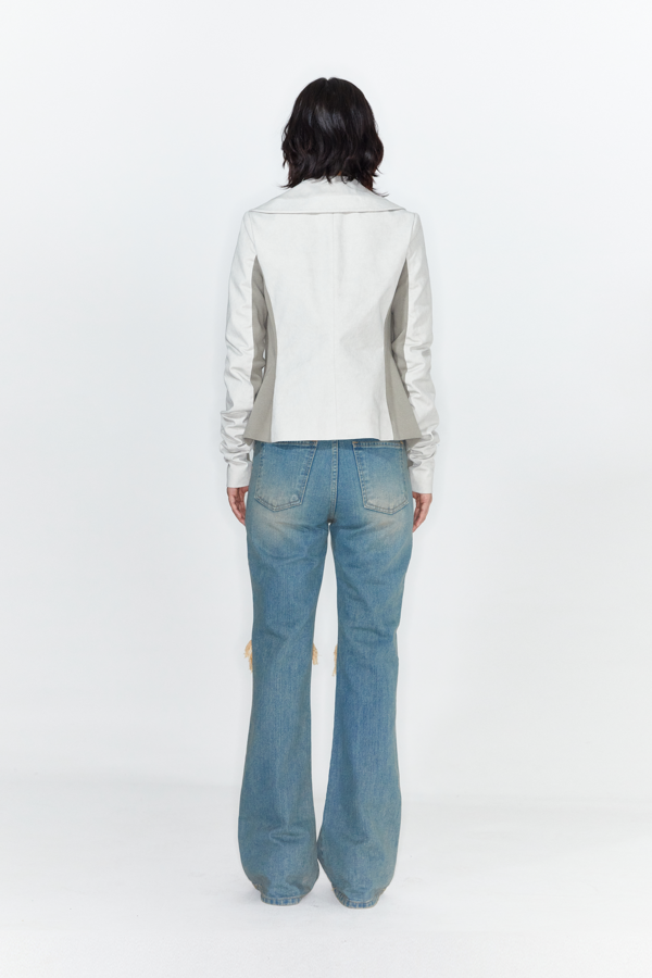 パンツ +DEINET+ SCRATCH DAMAGE BOOTSCUT DENIM PANTS IN BLUE KDCMP4S SCRATCH DAMAGE BOOTS-CUT DENIM PANTS IN BLUE - DEINET
