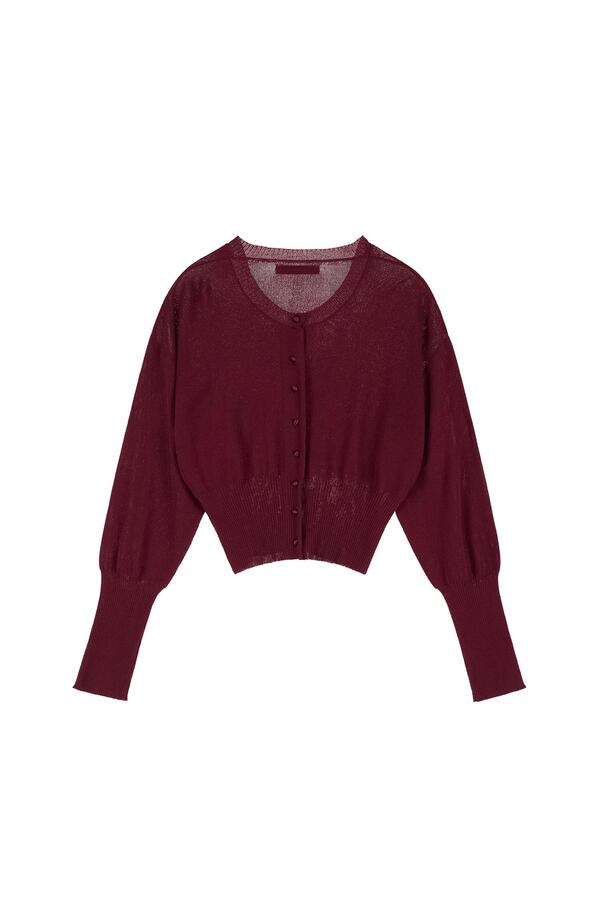 ダウンジャケット・コート +DEINET+ CROP ROUND CARDIGAN IN BURGUNDY KDBBC4S5211 CROP ROUND CARDIGAN IN BURGUNDY - DEINET
