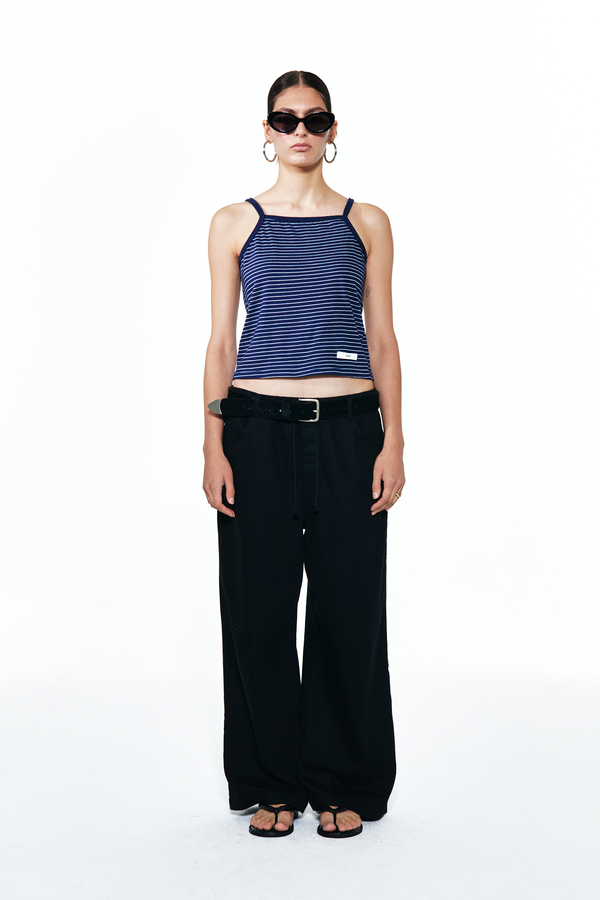 パンツ +DEINET+ STUD WIDE PANTS IN BLACK KDBDL4S6211 STUD WIDE PANTS IN BLACK - DEINET