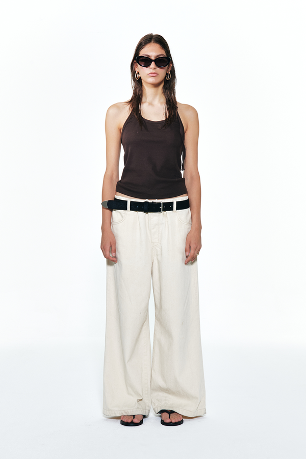 パンツ +DEINET+ STUD WIDE PANTS IN ECRU KDBDL4S6211 STUD WIDE PANTS IN ECRU - DEINET