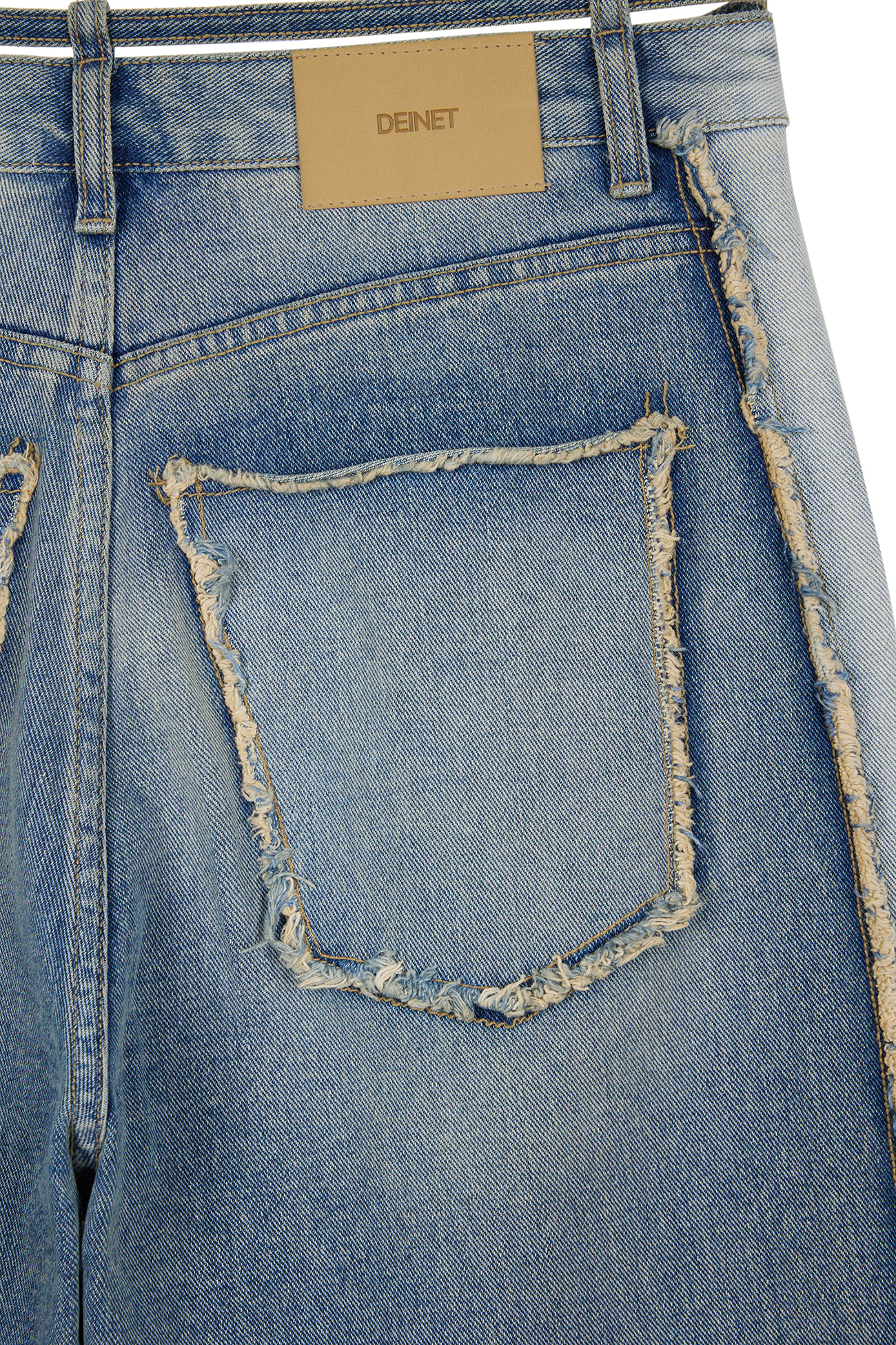 韓国商品/DEINET STRING BELT RAW EDGE JEANS STRING BELT RAW EDGE JEANS IN BLACK - 감도 깊은 취향 셀렉트