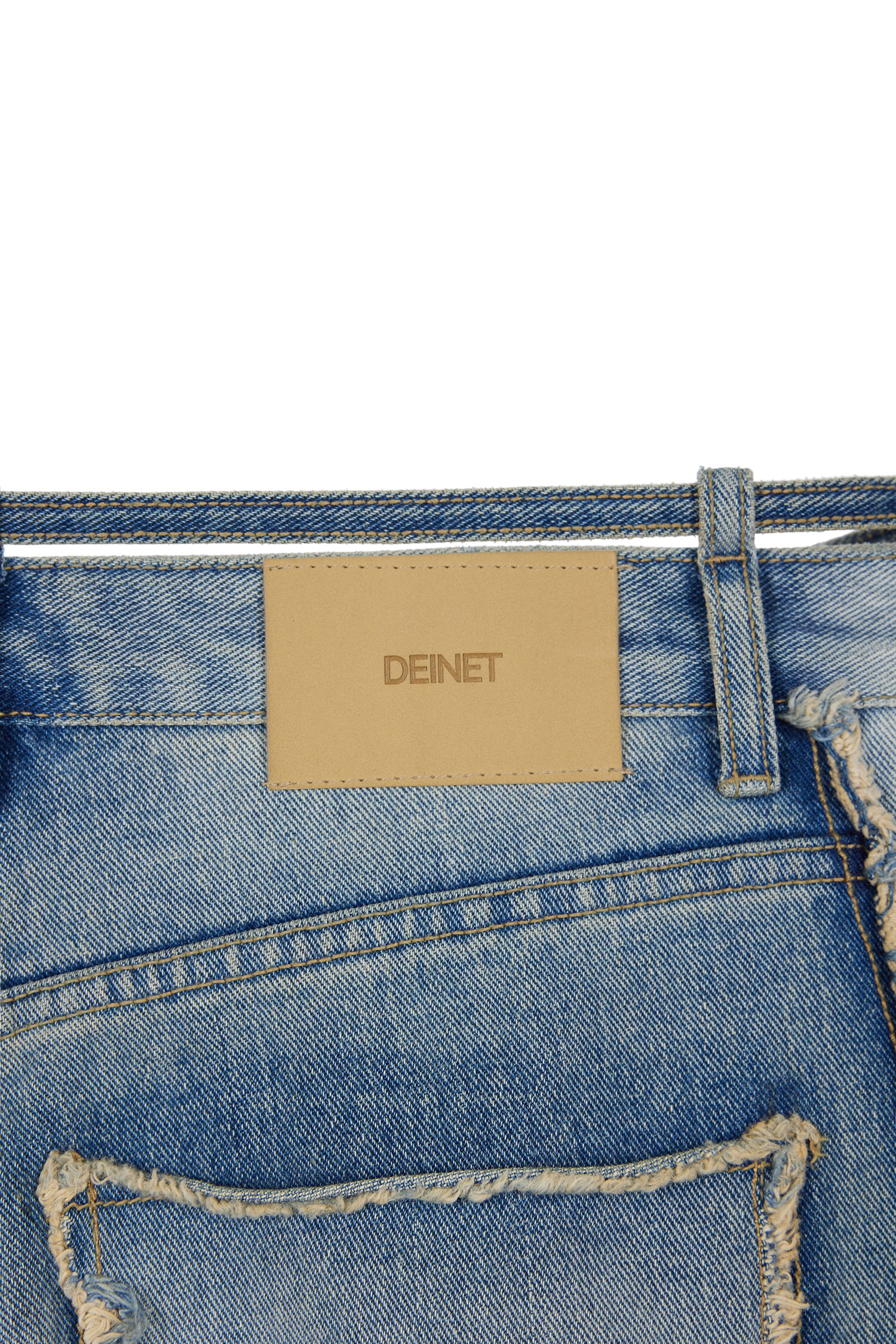 韓国商品/DEINET STRING BELT RAW EDGE JEANS STRING BELT RAW EDGE JEANS IN BLACK - 감도 깊은 취향 셀렉트